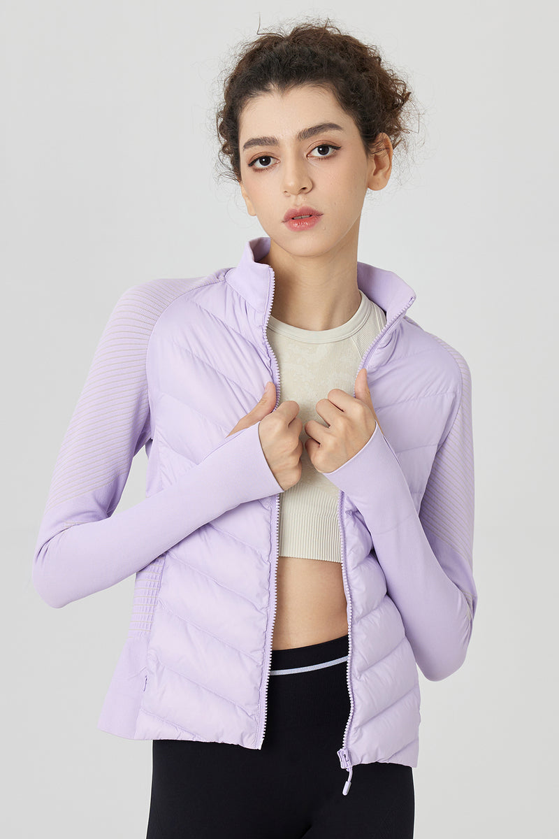 Women's Seamless Knit Goose Down Jacket Rexing